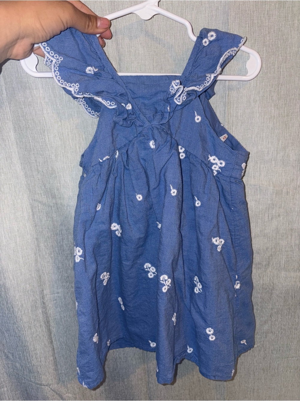 Blue Embroidered Girls' Sundress